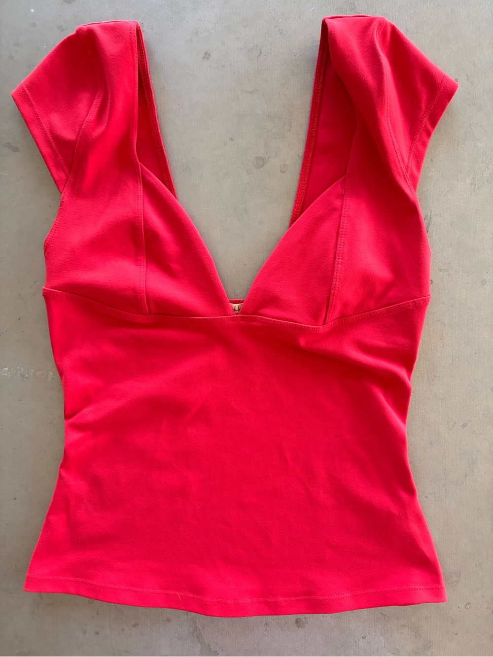 Free People Bright Red V-Neck Tank SZ SM